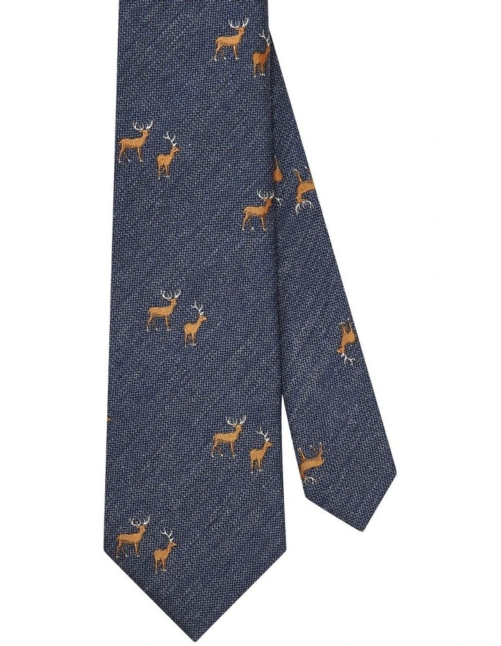 Print Tie in Indigo