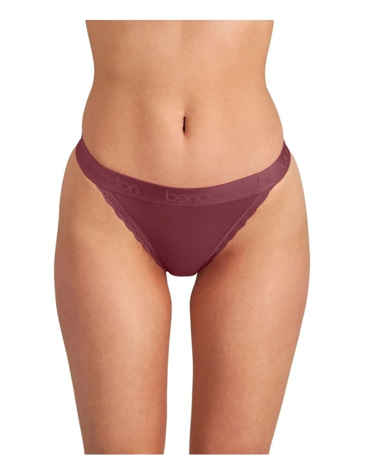 Cotton Logo Bikini in Tibetan Red