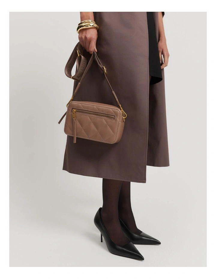 Quilted Camera Bag in Biscuit