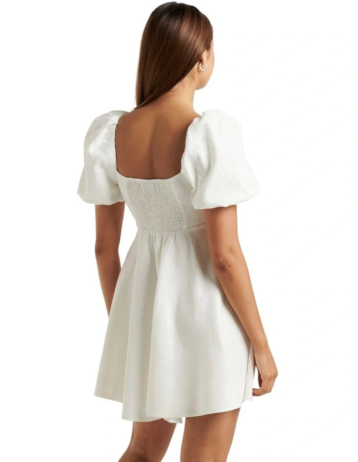 Fearne Twist Mini Dress in White