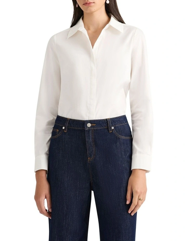 Linnea Cotton Shirt in Ivory