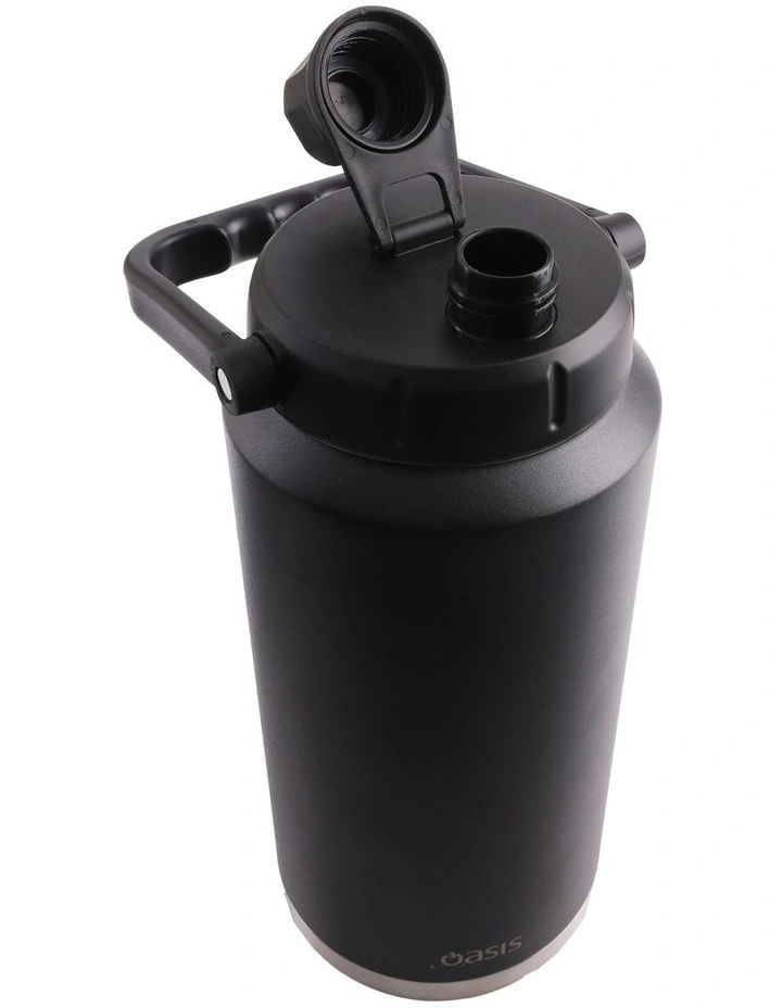 Stainless Steel Double Wall Insulated Jug with Carry Handle 3.8L in Black