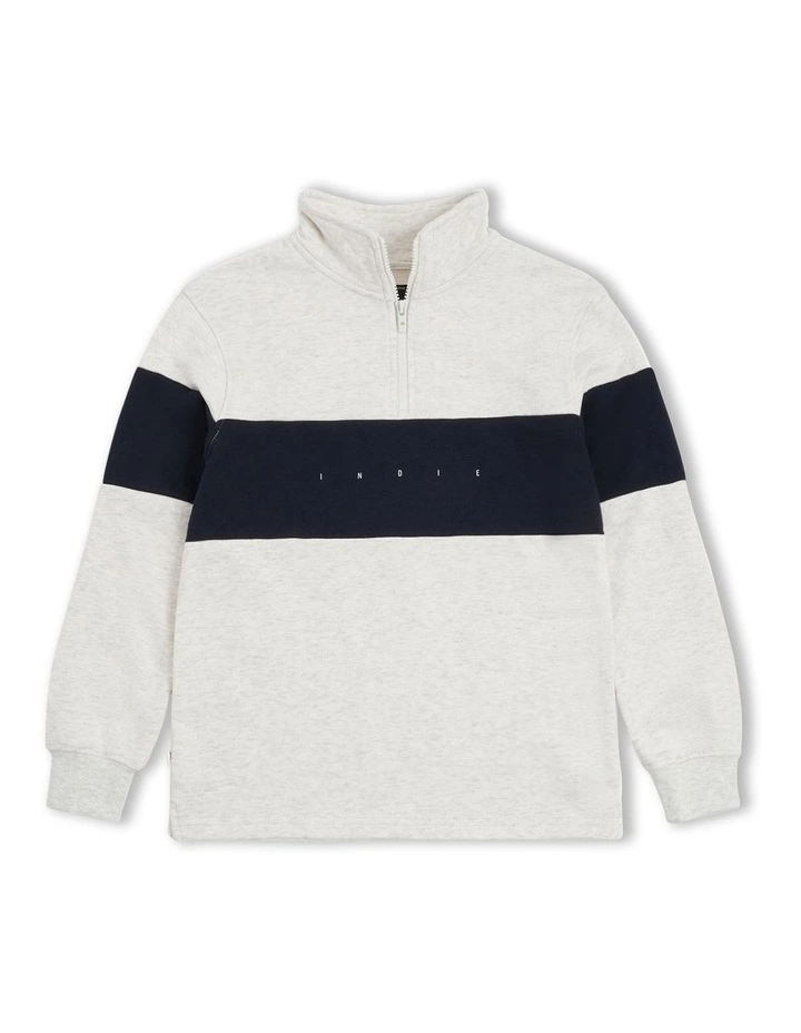 The Newhall Track Top Sizes (8-14) in Lt Grey Navy