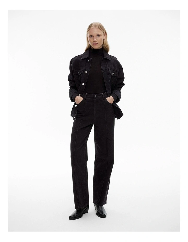 Pinstitch Jeans in Washed Black