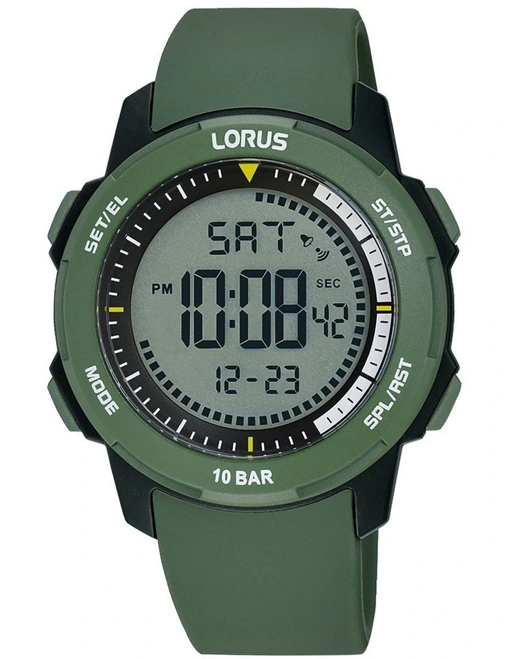 Digital Sport Plastic Case Watch in Green
