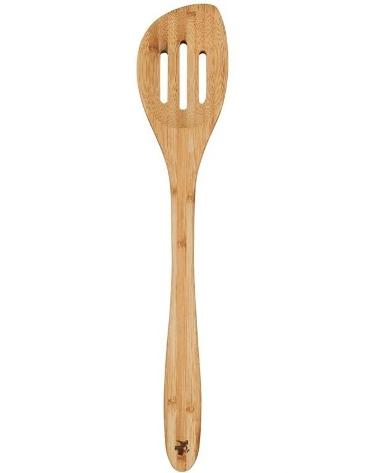 Evergreen Bamboo Slotted Peaked Spoon 33cm in Natural