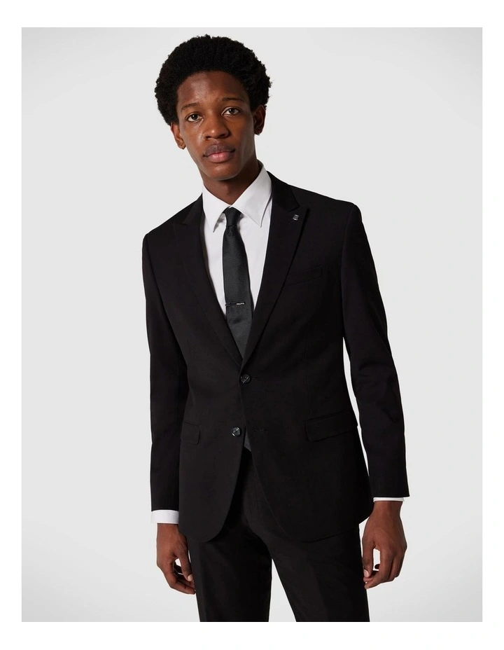 Regular Stretch Tailored Jacket in Black