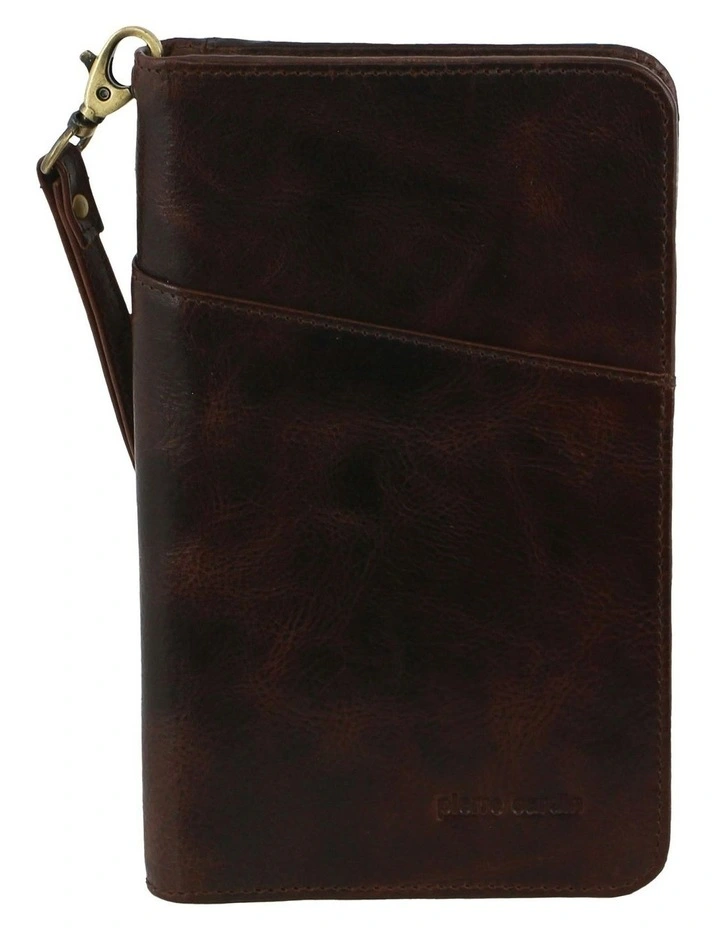 Italian Leather Passport Wallet in Chocolate