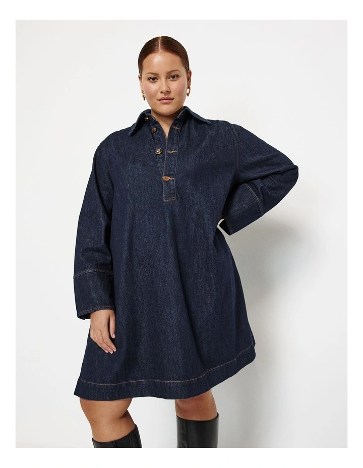 Mini Dress in Raw Denim