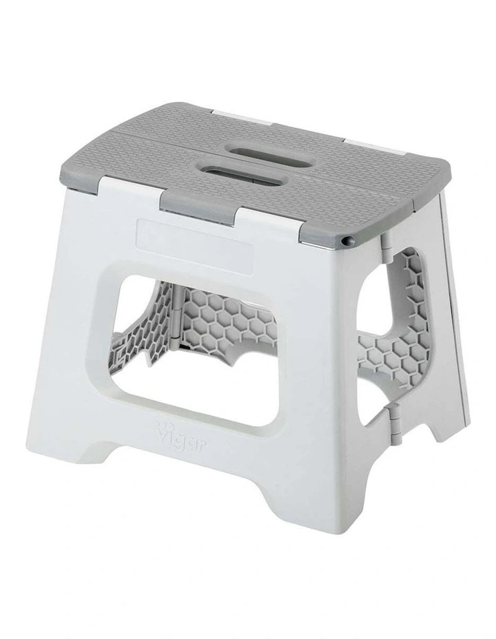 Vigar Compact Plastic Foldable Stool 27cm in Grey