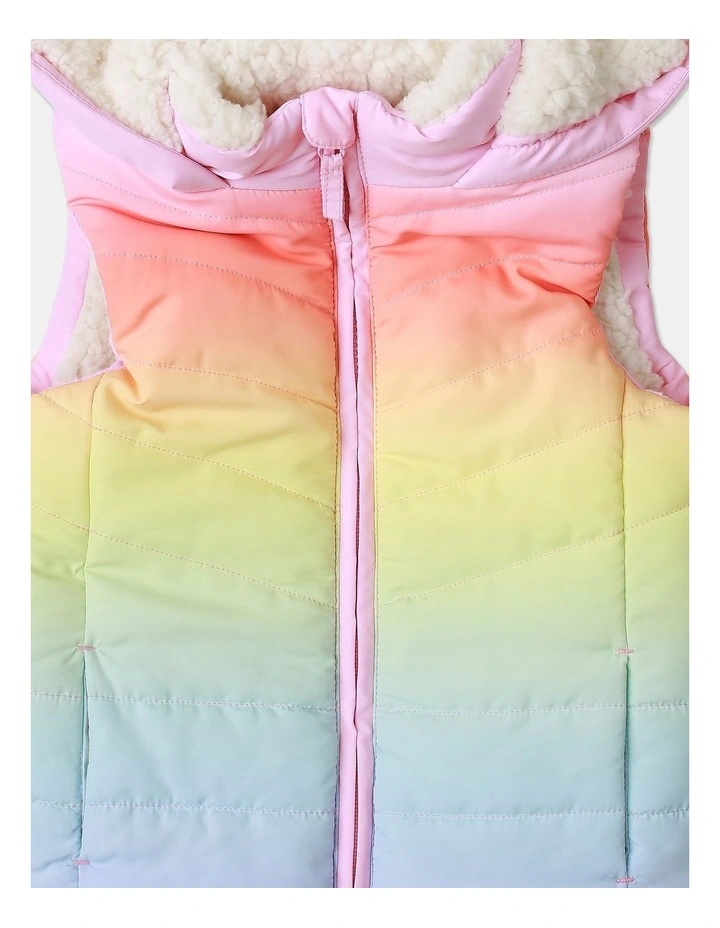 Sherpa Lining Puffer Vest (3-8 Years) in Rainbow