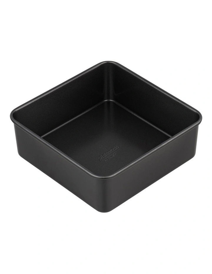Baker Maker Non-Stick Loose Base Square Cake Pan 22.5cm in Black