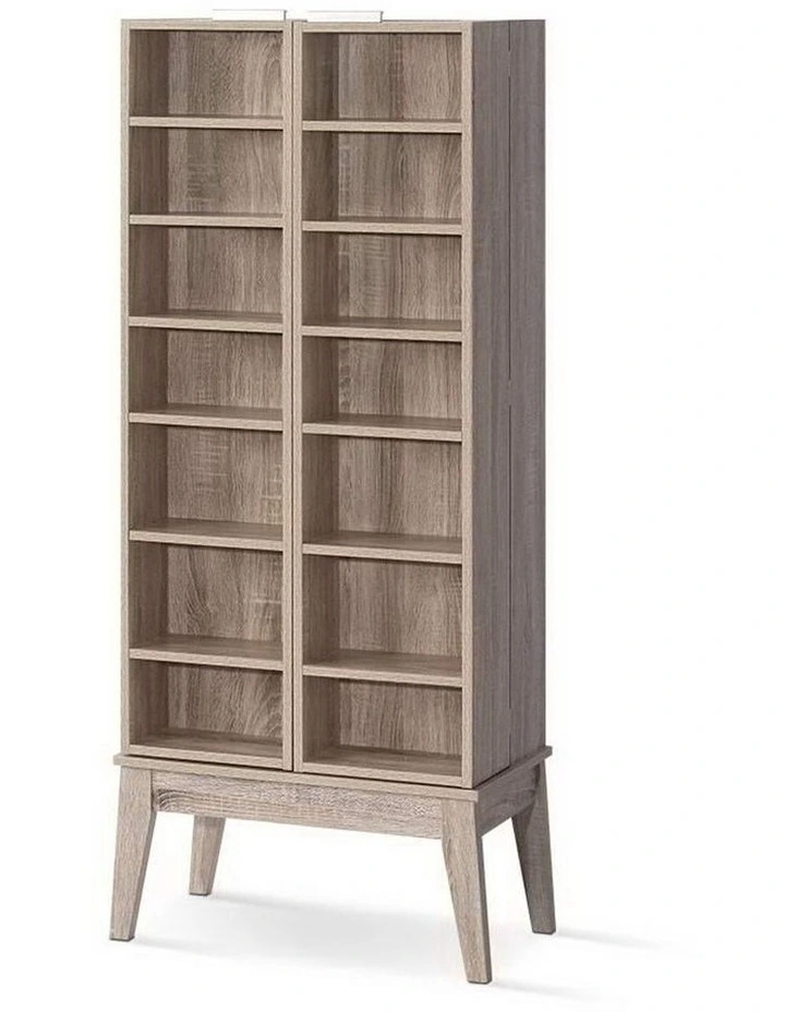 CD/DVD Media Storage Display Shelf Folding Cabinet Bookshelf Bluray Rack Oak