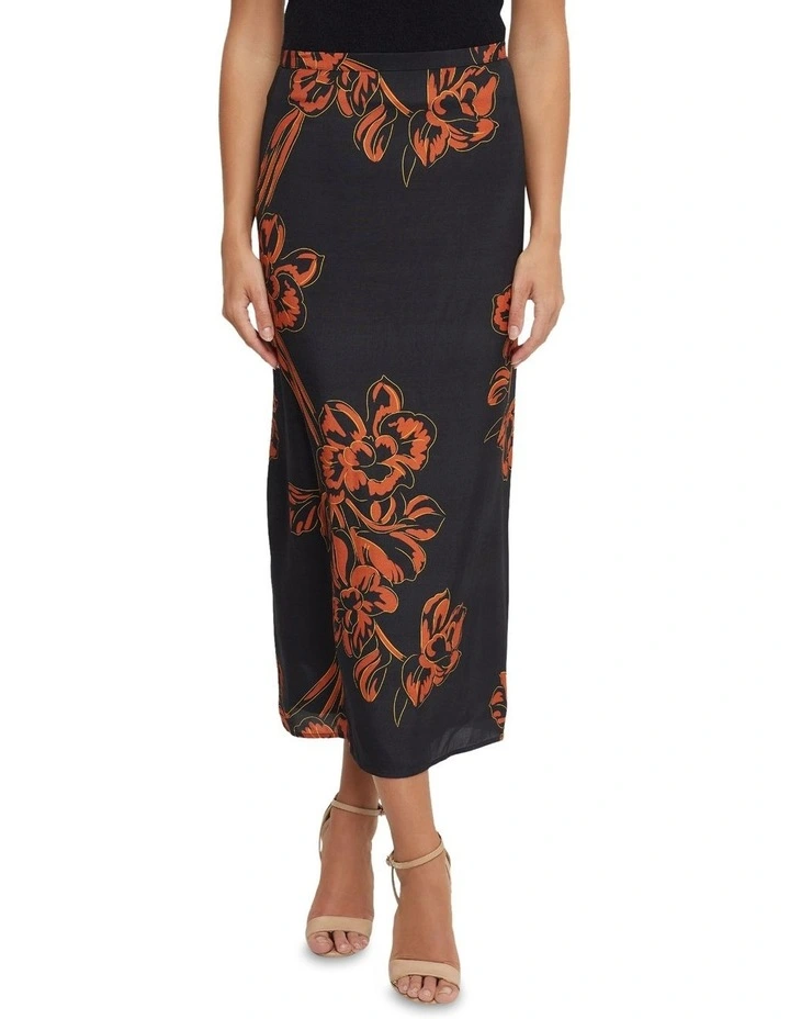 Grechen Print Skirt in Black Floral