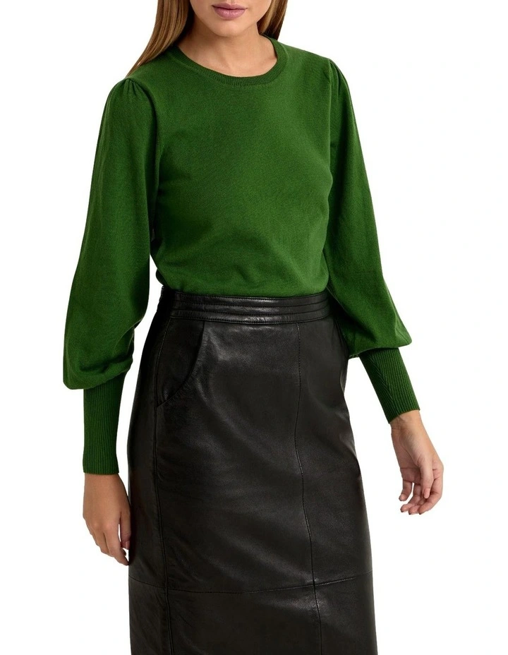 Beccy Full Sleeve Knit Top in Green