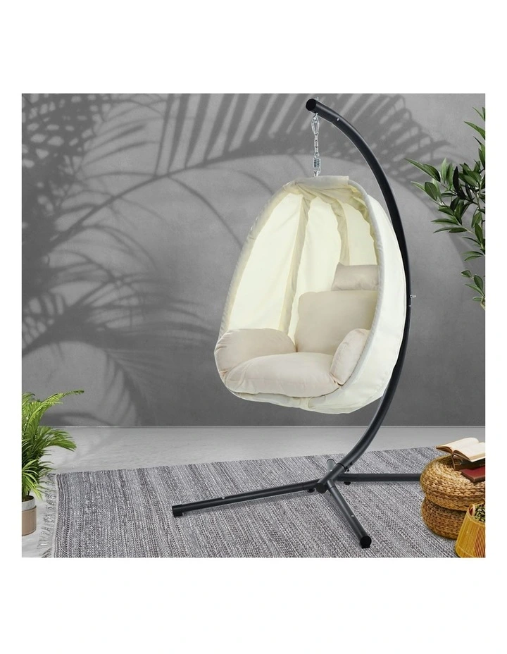 Outdoor Egg Swing Chair Foldable in Cream
