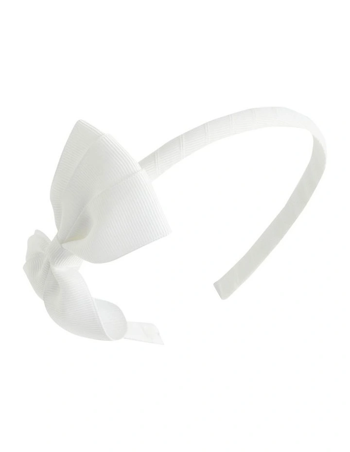 Grosgrain Bow Alice Band in White