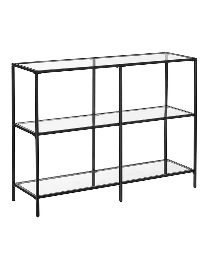 Console Sofa Table with 3 Shelves Shelves in Black