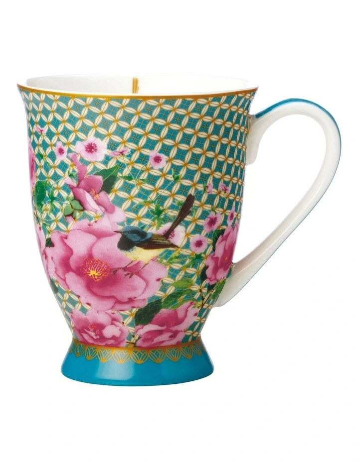 Teas & C's Silk Road 300ml Footed Mug Gift Boxed in Aqua