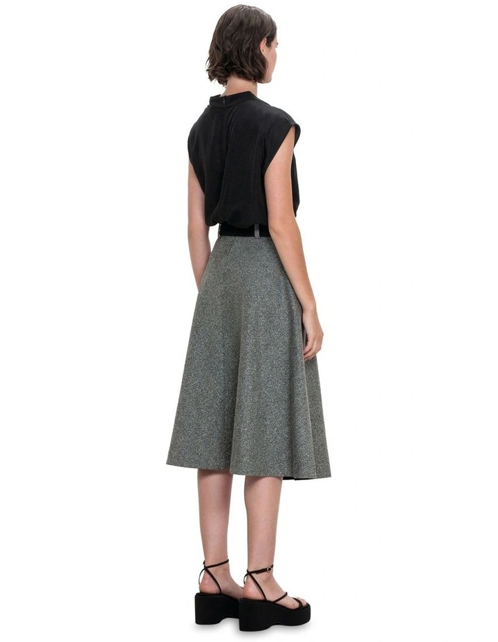 Silky Viscose Cowl Neck Top in Black