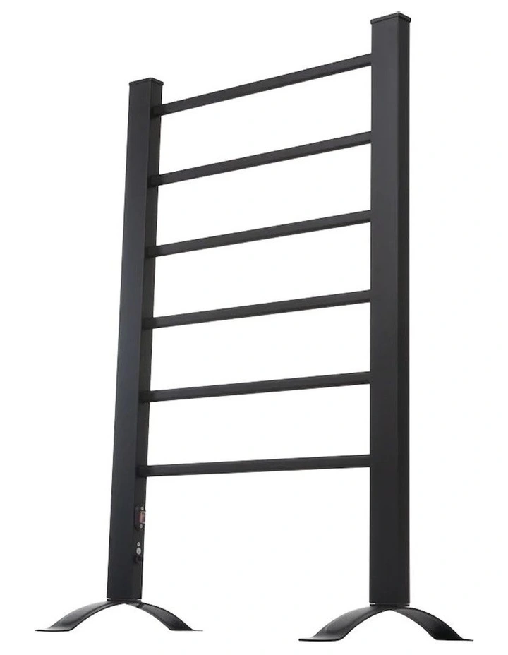 Standing Heated Bathroom Towel Drying/Heating Rail/Rack 90.5cm in Black