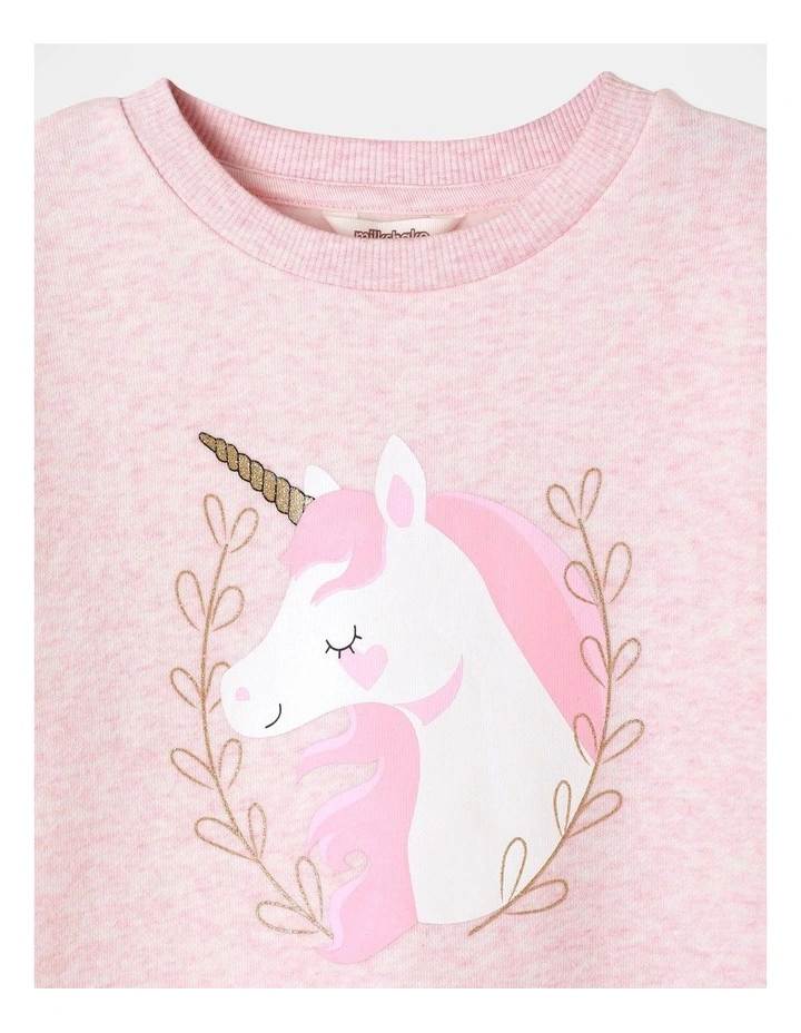 Essential Crew Sweat Top in Pink