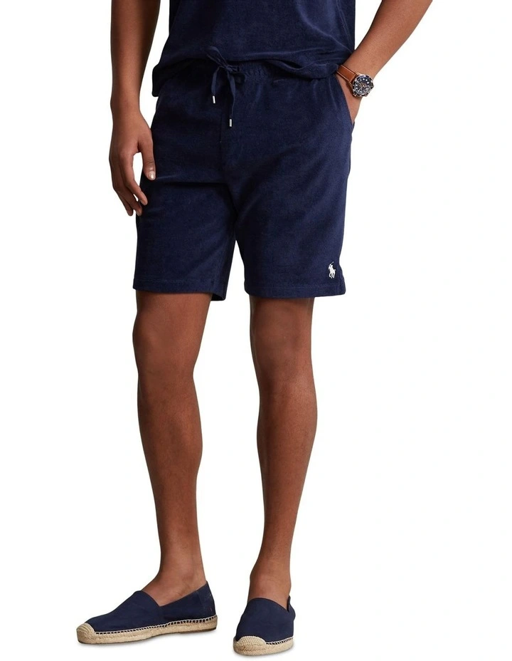 Terry Drawstring Short 7.5-Inch in Navy