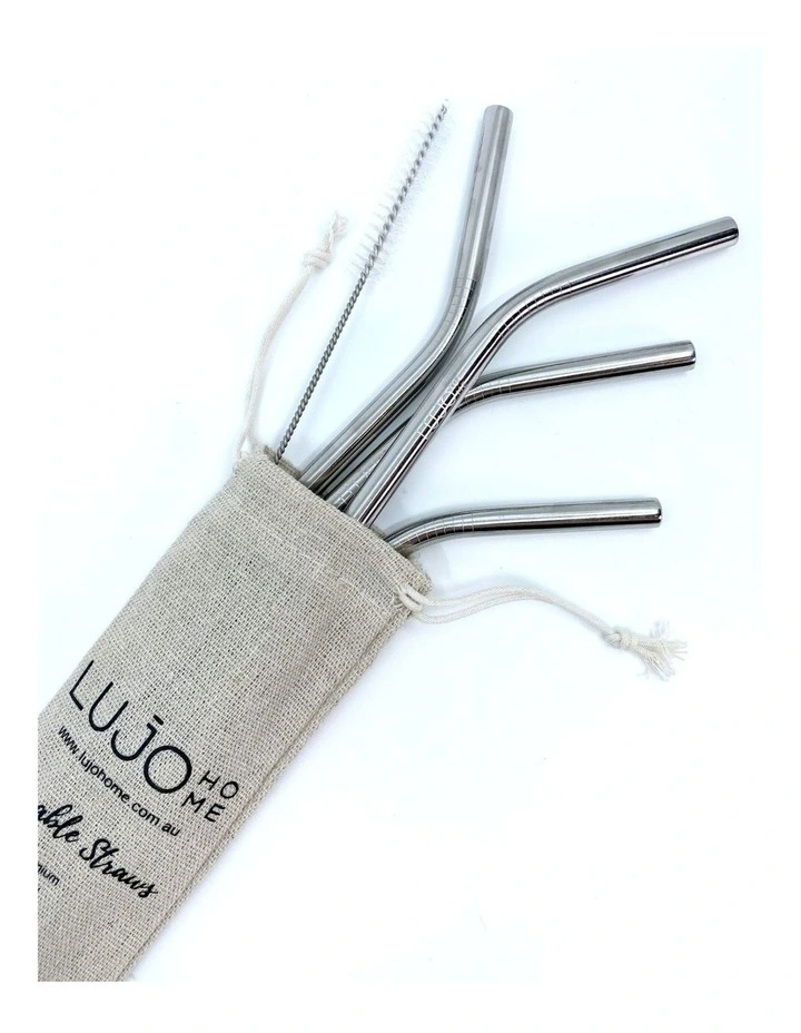 Short Bent Straws Cocktail in Silver