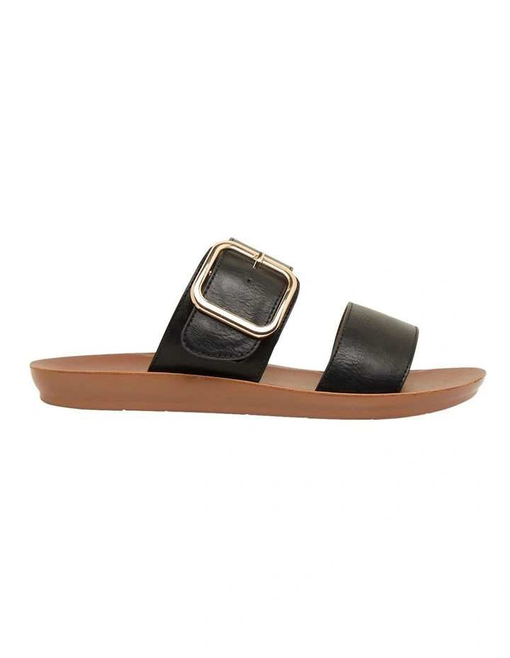 Garnet Black Smooth Sandals