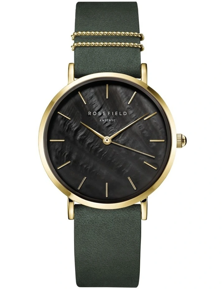 West Village WBFLG-W95 Leather Watch in Green