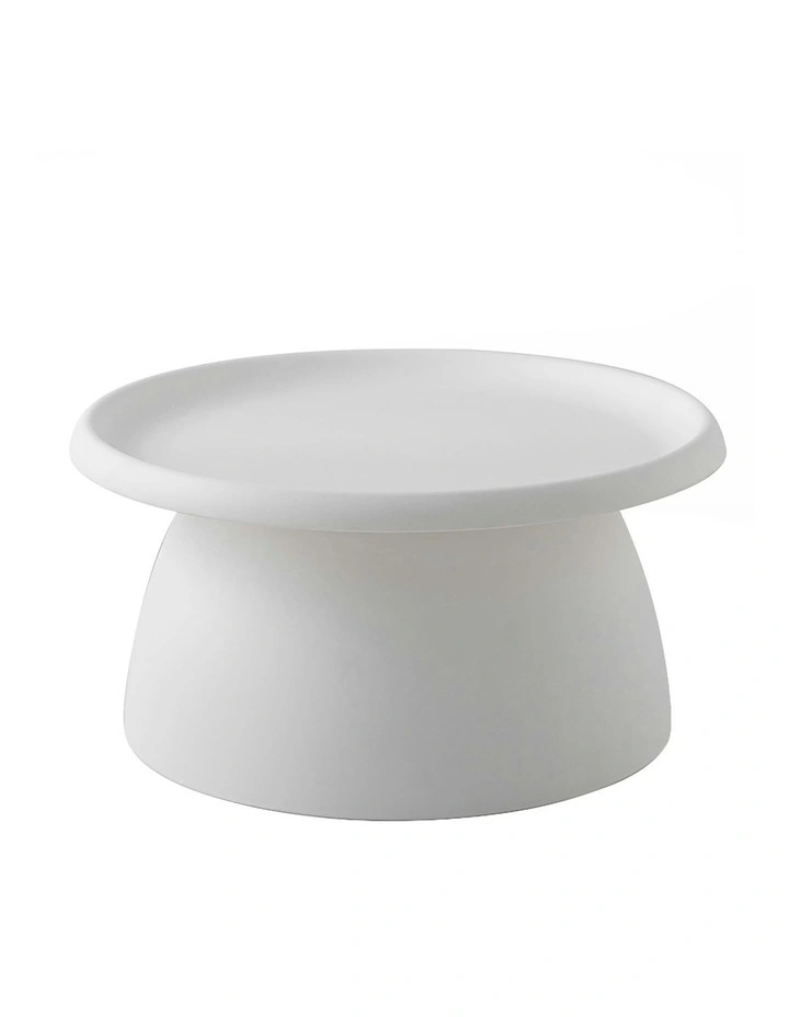 Round Plastic Coffee Table 71cm in White