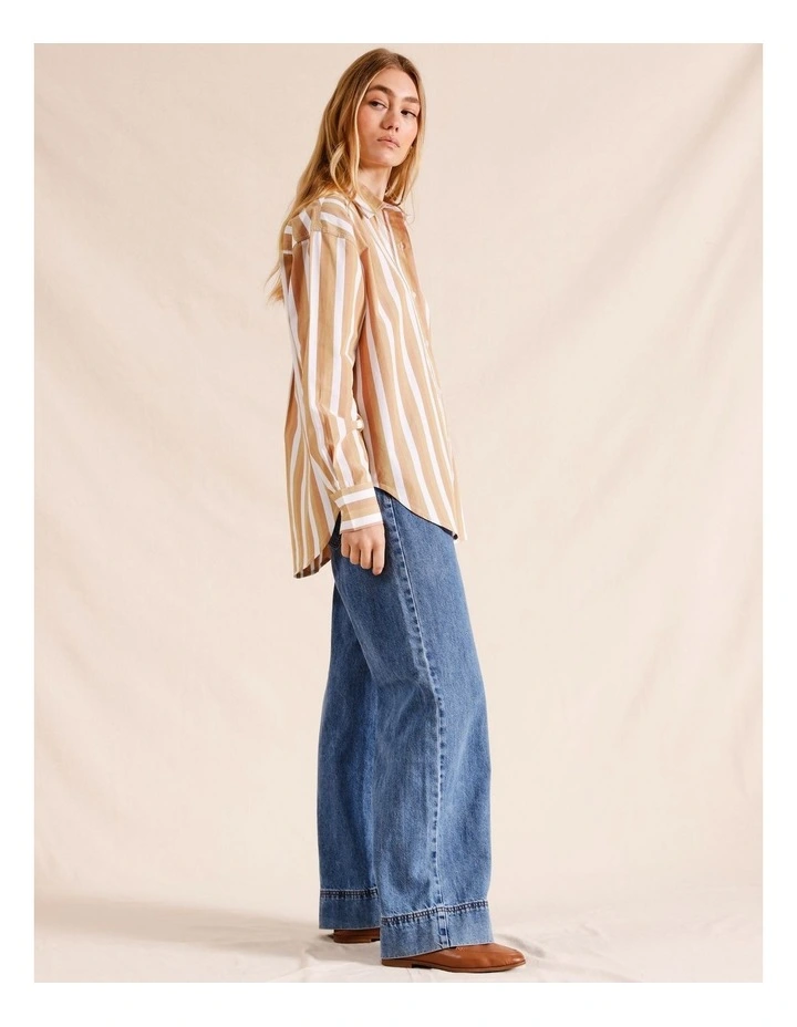 Yarn Dye Stripe Oversized Shirt in Assorted