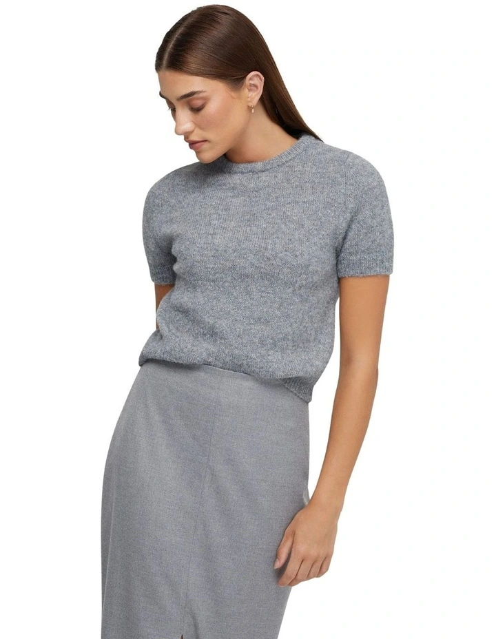 Rosie Short Sleeve Soft Knit in Grey