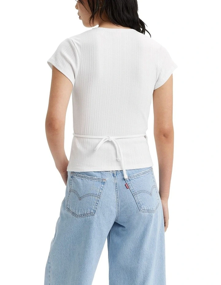 Dry Goods Pointelle Wrap Top in Sugar Swizzle