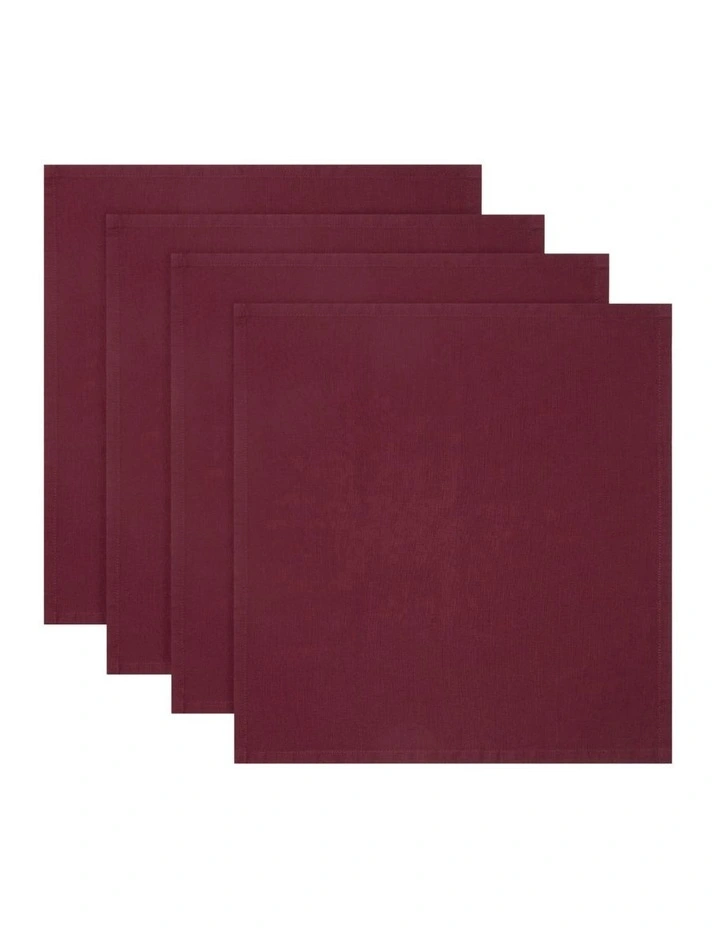 Cotton Classics Napkin Set of 4 45x45cm in Aubergine