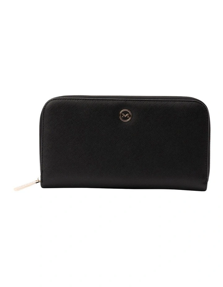 Mocha Signature Travel Wallet in Black/Lg