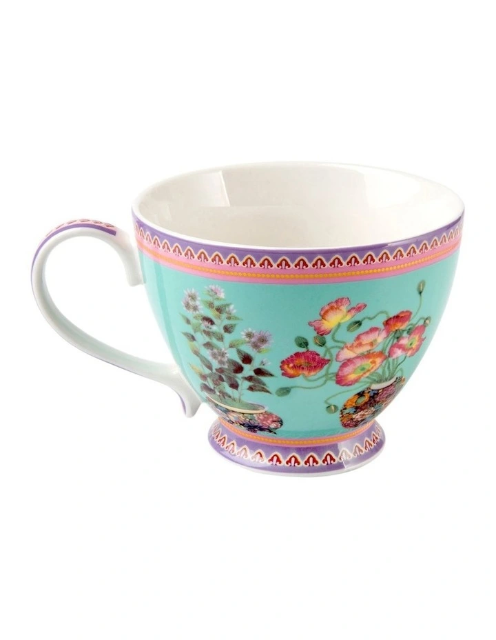 Gift Boxed Gabby Malpas Jardin Poppy Footed Cup 400ml in Blue