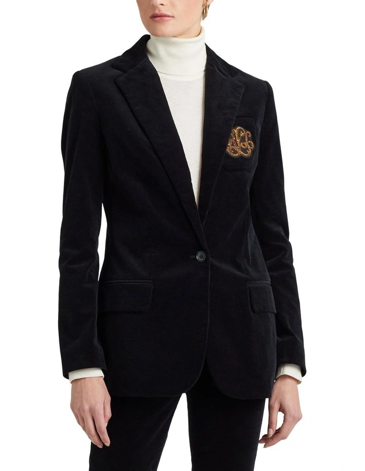 Bullion Corduroy Blazer in Black