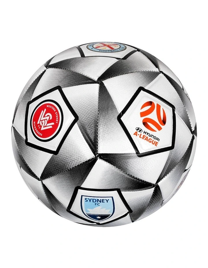 A-League All Teams Size 5 Soccer Ball White/Black