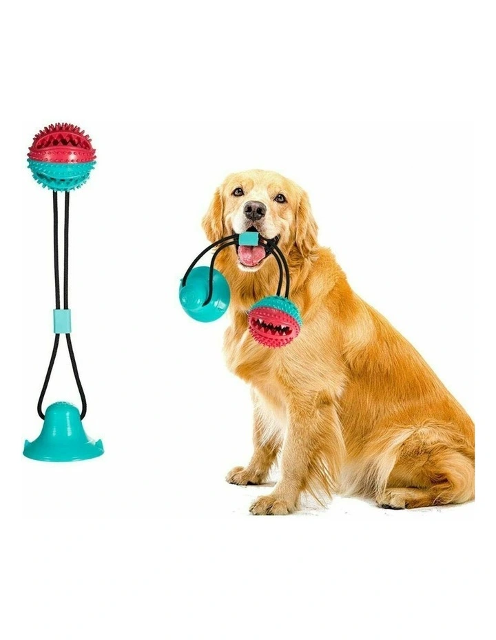 Dog Toy Suction Cup Self-Playing Rubber Ball Chew Food Dispensing