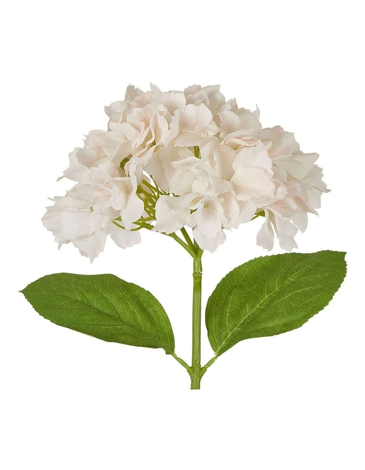 Hydrangea Stem Soft Touch 50cm in White/Pink
