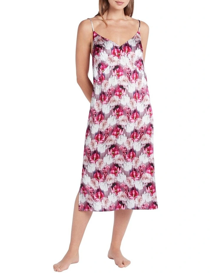 Mylene Silk Sleep Dress in Pink Multi