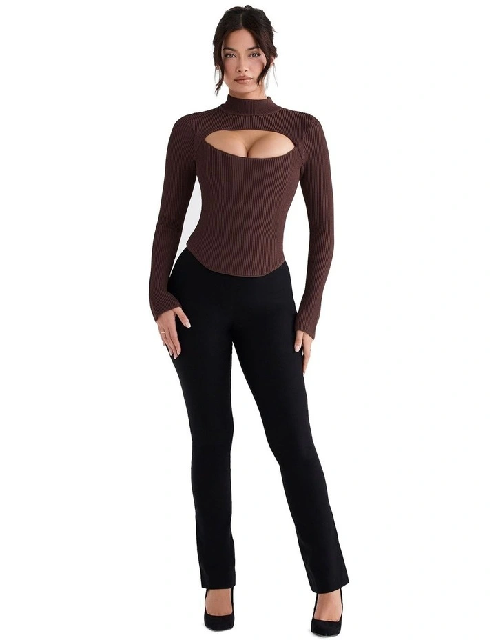 Georgina Knitted Corset in Cocoa