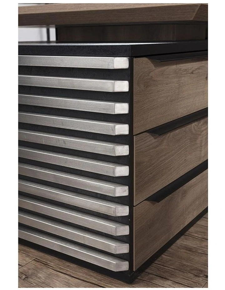 Phoenix Executive Office Desk With Left Return 2.8M Mahogany Black