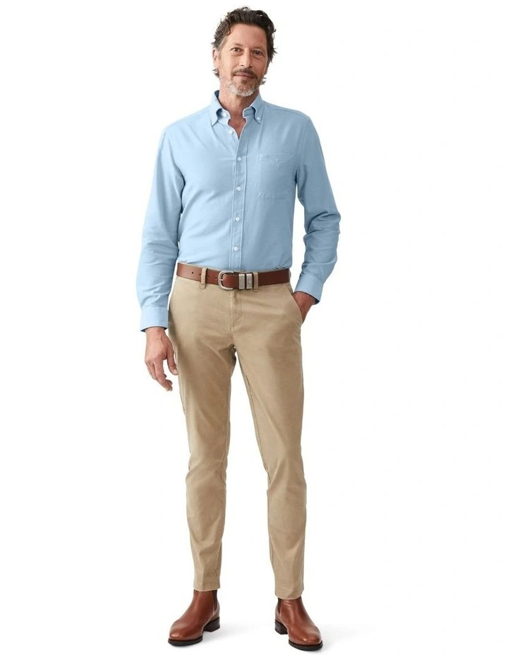 Collins Button Down Long Sleeve Shirt in Light Blue