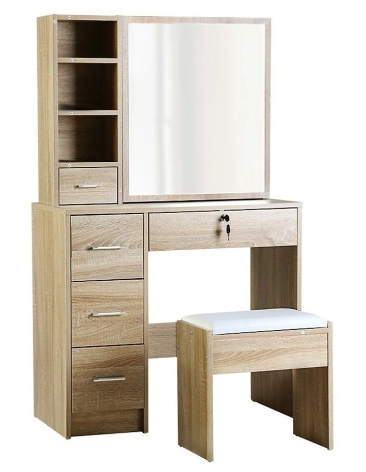 Sliding Mirror Dressing Table Set in Oak Diane