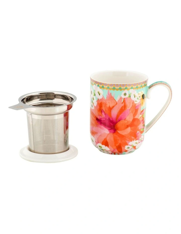 Teas & C's Dahlia Daze Lidded Mug 340ml Gift Box in Multi