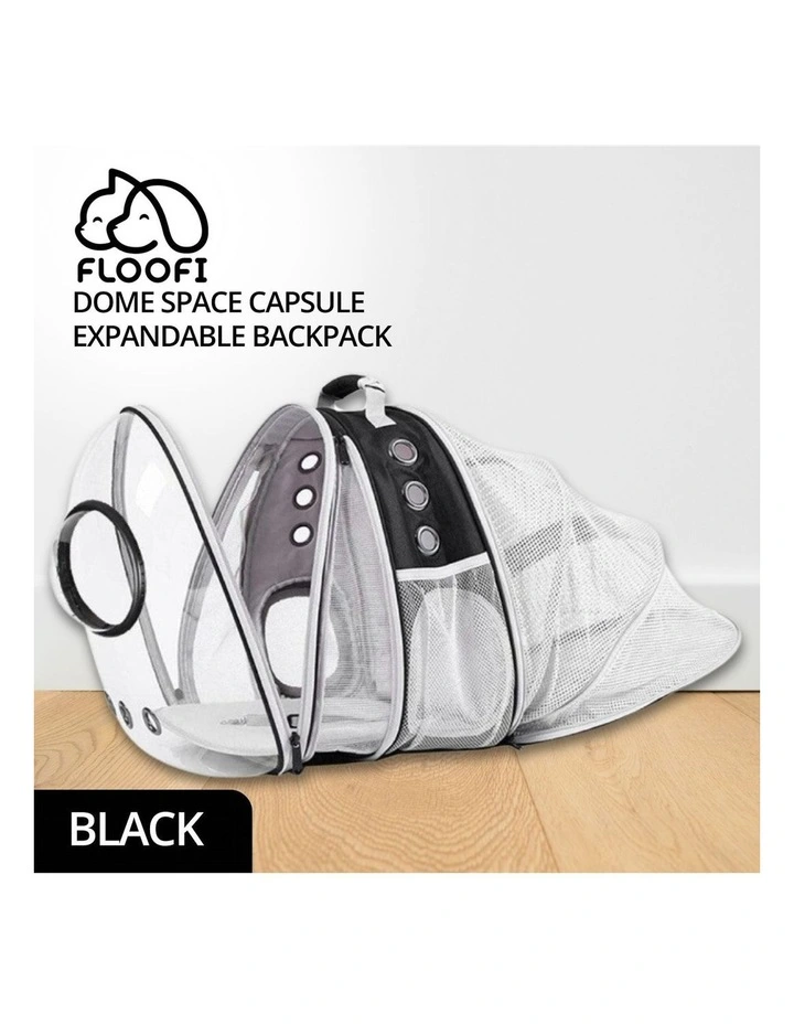 Expandable Space Capsule Backpack in Black