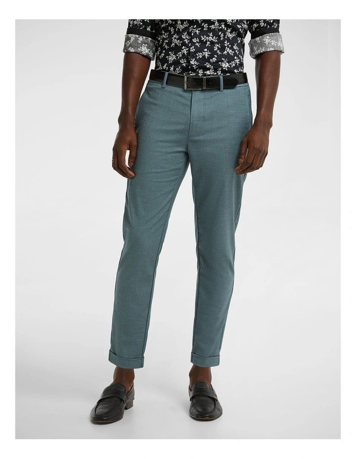 Duke Slim Crop Chino in Teal