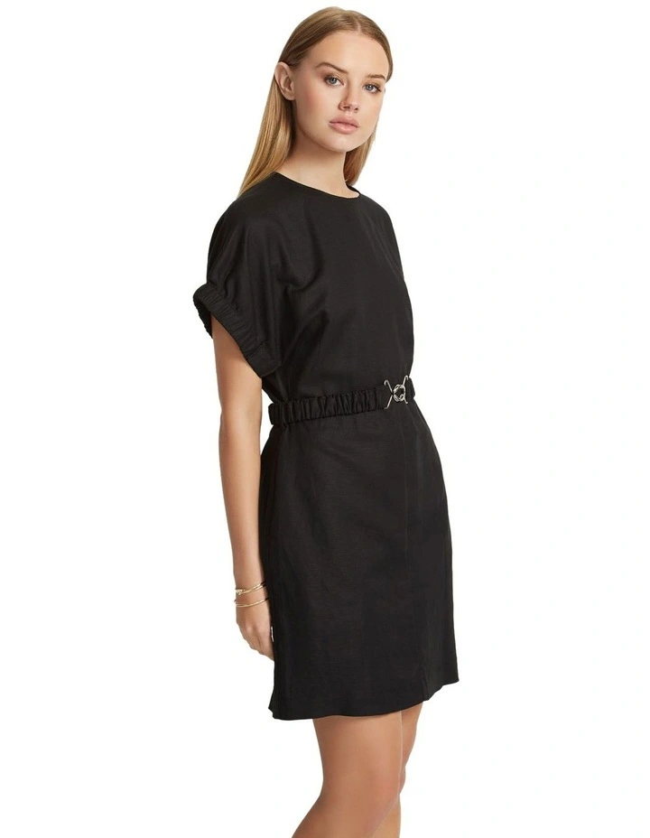 Canada Linen Blend Dress in Black